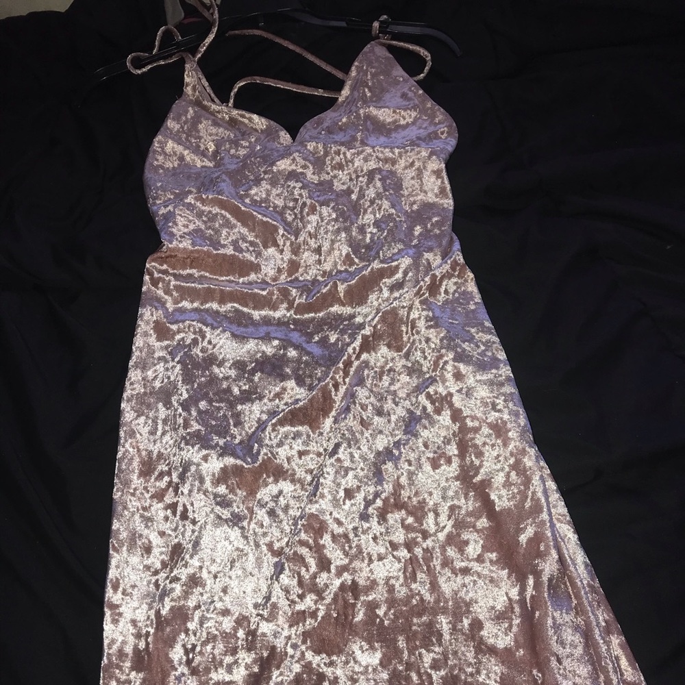 Light pink velvet dress